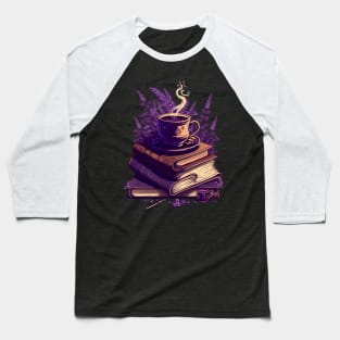 Lavender Books Stack Baseball T-Shirt